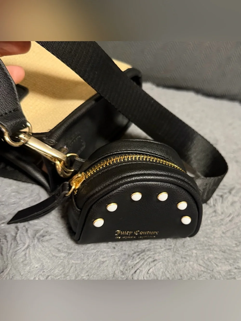 Juicy Couture Mini Tote Natural/Liquorice Crossbody Bag